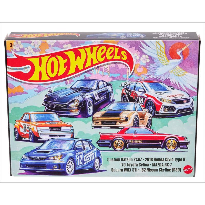 Caixa Hot Wheels - 6 Miniaturas - Carros Japoneses - HLK49